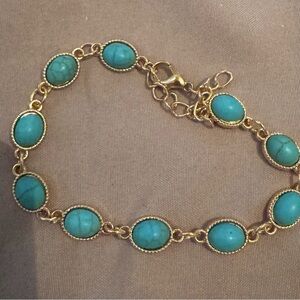 Elegant Gold and Turquoise Bracelet